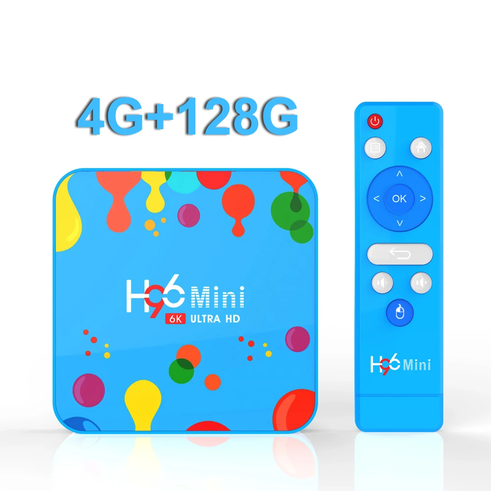 H96 Мини Android 9,0 tv Box Allwinner H6 четырехъядерный 6K H.265 Wifi netflix Youtube телеприставка H96mini 4GB32GB - Цвет: 4G128GB