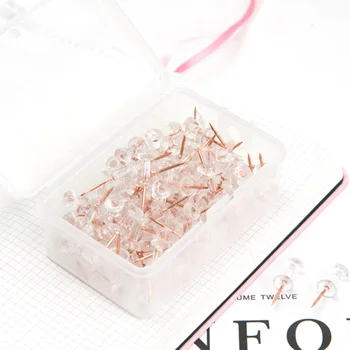 

New Arrivals Rose Gold Metal Decorative Thumbtack Push Pins School Map Tacks Office File Board Pins Accessories 100 pcs/set