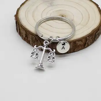 

Lawyer key, judicial scale, law student key chain, A-Z letter key chain