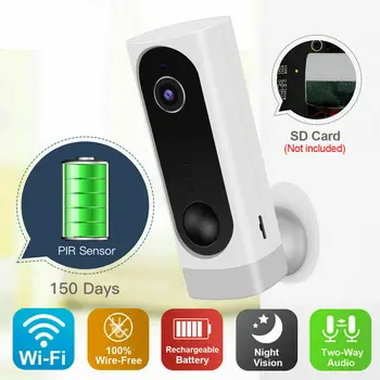 

100% Wire Free Battery WIFI Camera Wireless PIR Indoor Audio P2P IR IP Cam Indoor Outdoor Security Camera with PIR Night Vision