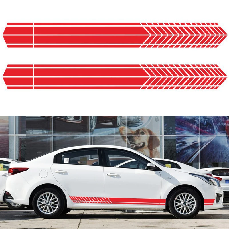 

201x11cm Car Both Body Stickers Stripe Style Side Stripes For Car Decal Car Wrap Vinyl Film Automobiles Products Car Accessories