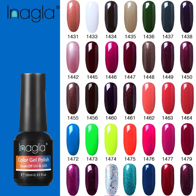 

Inagla Nail Art 10ml French White Paint Gel Crystal Lacquer Nail Art Soak off Classic Pure Color UV LED Gel Nail Polish