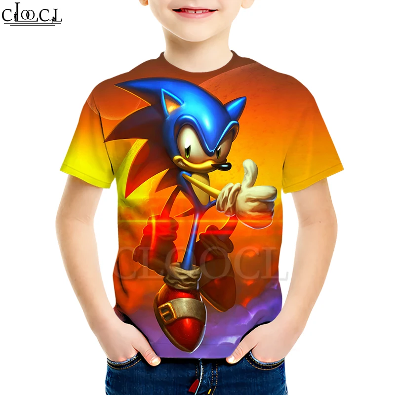Kids T shirt 7 Креативные футболки с супер Соником толстовка с короткими рукавами и 3D принтом для мальчиков и девочек повседневные Семейные футболки для детей, озорных детей, дропшиппинг - Цвет: Kids T shirt 7