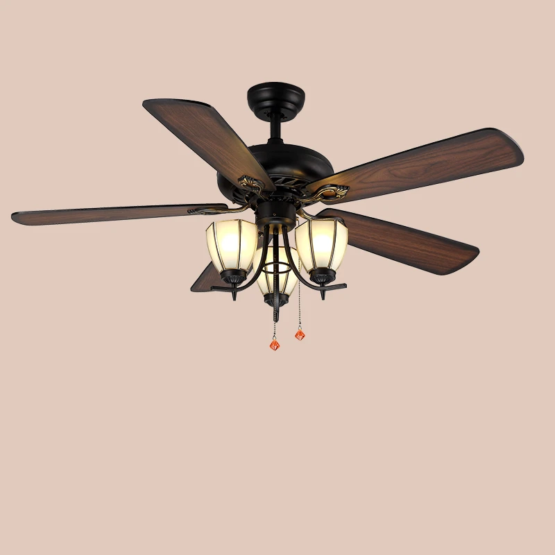 Светодиодный потолочный вентилятор Ventilador De Techo, стеклянный вентилятор, винтажный охлаждающий потолочный вентилятор для детской комнаты, осветительный вентилятор - Цвет лезвия: Model B