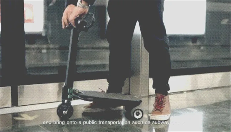 Folding Mini Electric Scooter 4 Inch Portable 3 Wheels Foldable Skateboard Hoverboard Kick Scooter kick-boards 5.3KG for Adults  (1)