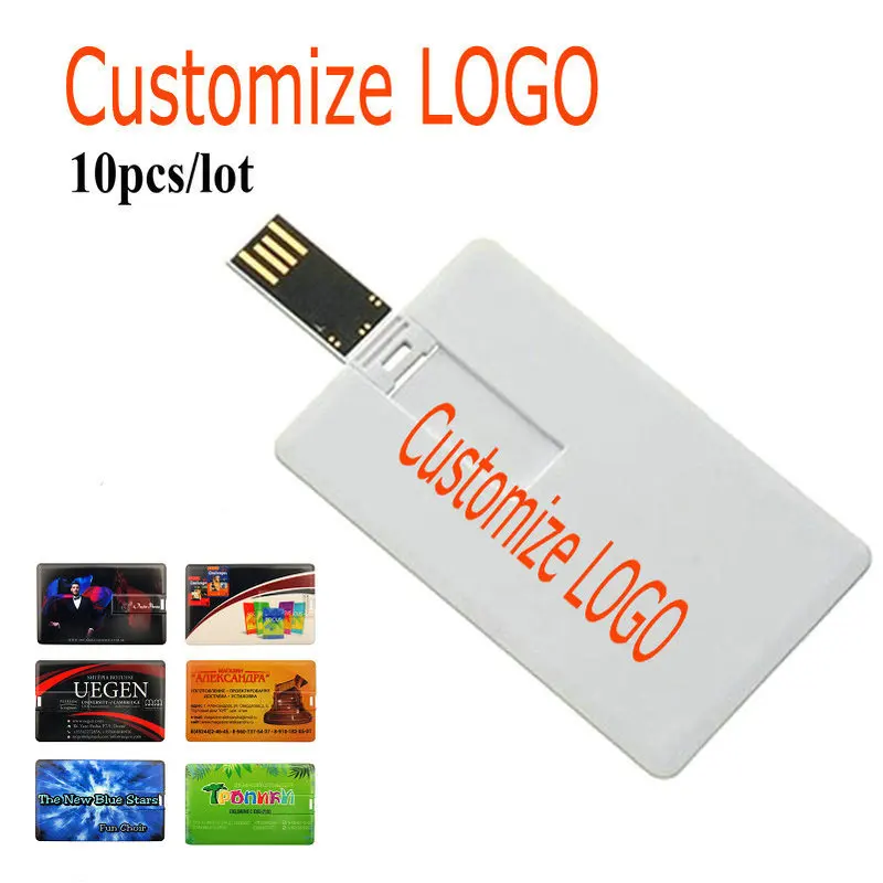 Реальная емкость 10 шт./лот логотип Бесплатная кредитная карта Usb флеш накопитель