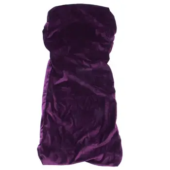 

Stretch Fox Velvet Fabric Dining Room Wedding Kitchen Home Short Chair Seat Covers, Purple