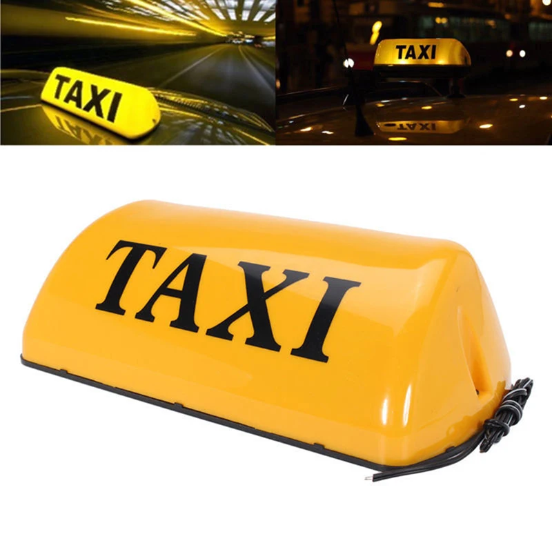 12V Taxi Cab Sign Roof Top Topper Car Magnetic Lamp LED Light Waterproof TAXI Roof Lamp Bright Top Board Roof Sign