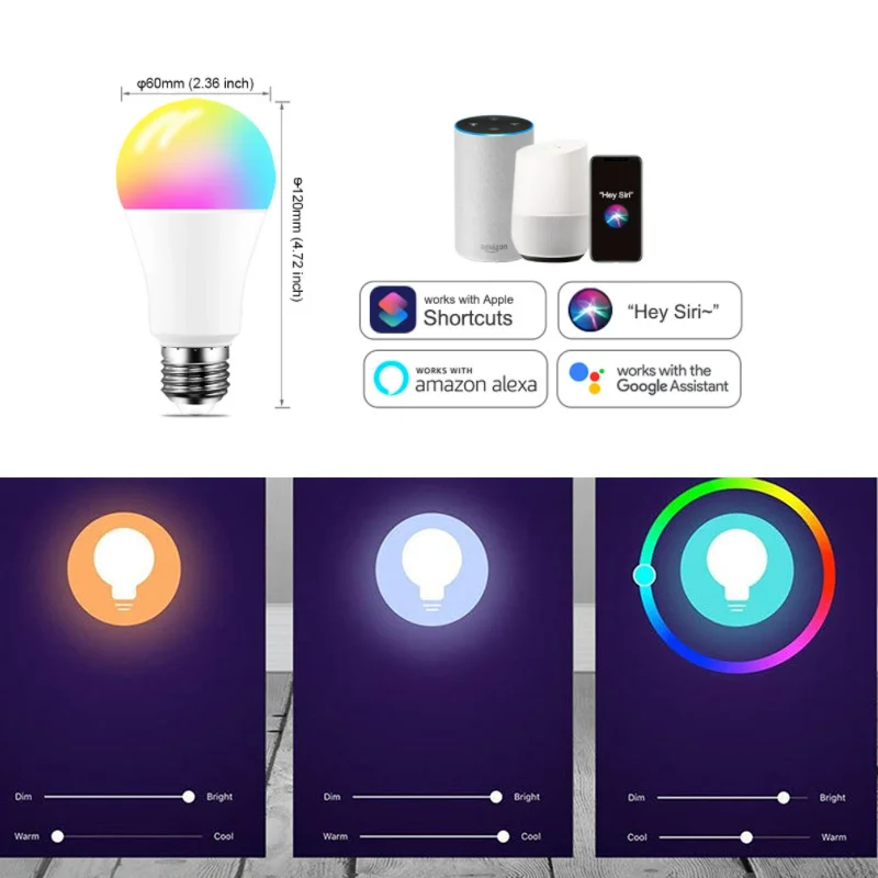 Умная Регулируемая лампочка и Голосовое управление Siri светодиодная волшебная