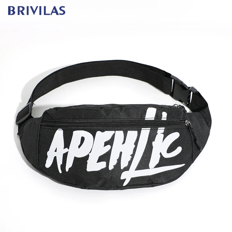 Purses Belt-Bag Fanny-Packs Shoulder-Banana-Bag Streetwear Brivilas Harajuku Women Canvas