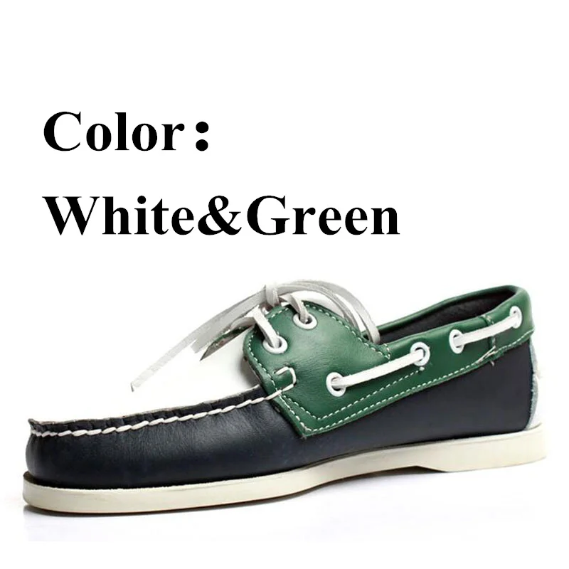 Мужские туфли для вождения из натуральной кожи; Docksides; классические туфли-лодочки; фирменный дизайн; лоферы на плоской подошве для мужчин и женщин; 2019A056 - Цвет: As picture 18