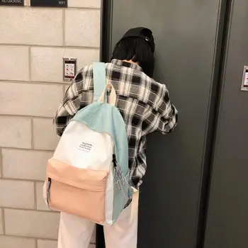 

Casual Fashion Backpack Large Capacity Solid Color Backpack Lady College Laptop Backpack Lady Teen Girl Waterproof Backpack 2019