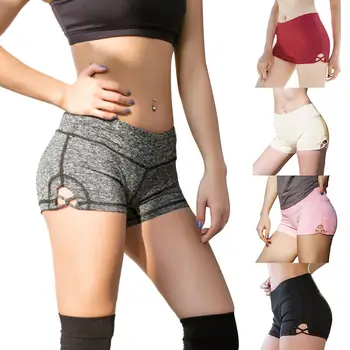 

Sexy Women Athletic Cross Side Cutout Yoga Shorts Stretch Gym Beachwear