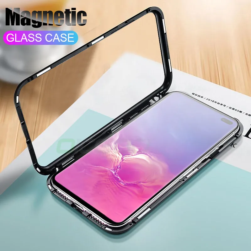 

OICGOO Magnetic Adsorption Metal Case For Samsung Galaxy S10 S9 S8 Plus S7 Edge Note 9 8 S10E A7 A9 A6 A8 Plus 2018 Cover Cases