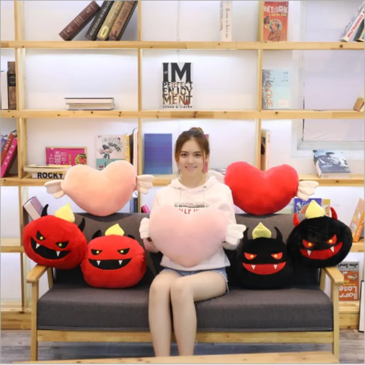 

Halloween Gift for Student Office Angel Heart Wing Hand Warmer Pillow Couples Demon Hand Warmers