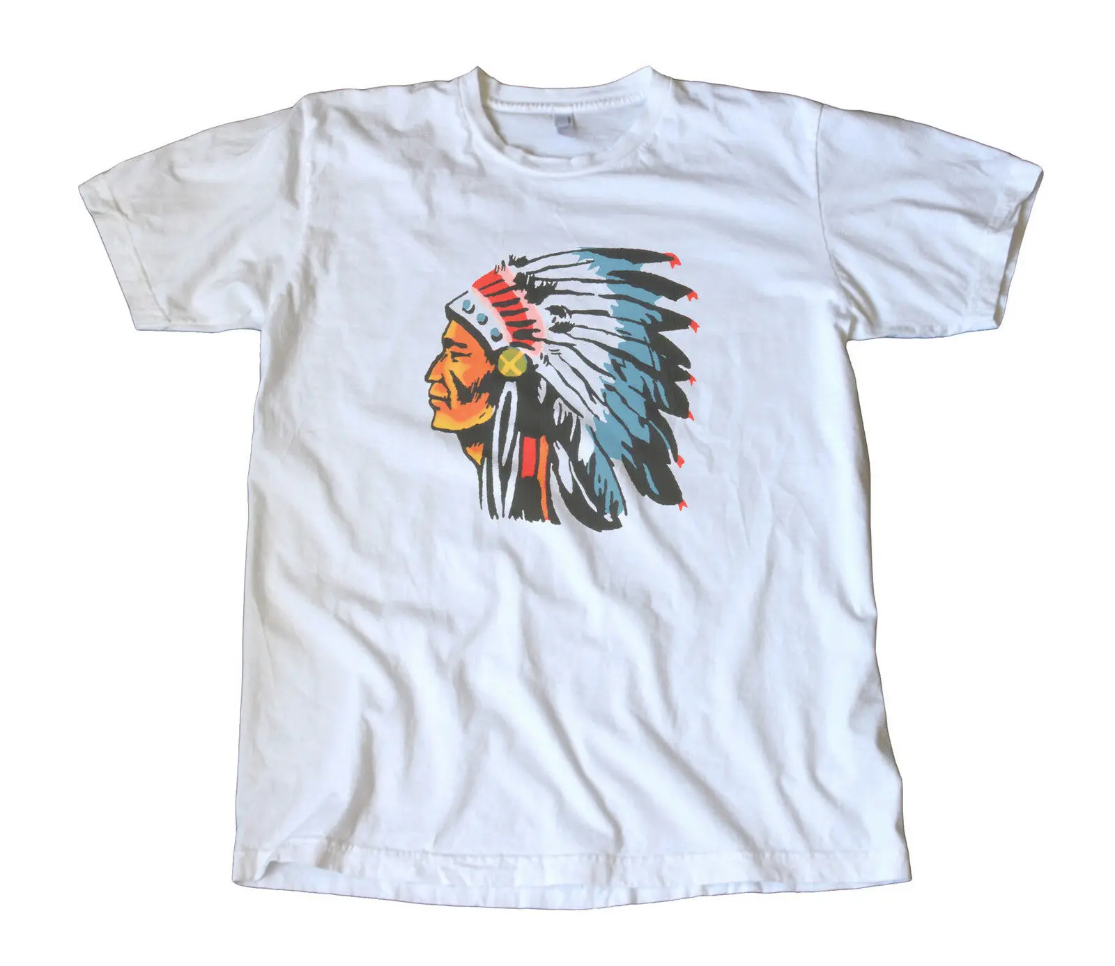 

Vintage IMPKO Indian Cheif Decal T-Shirt - Hot Rod, Camping, Scouting, Headdress