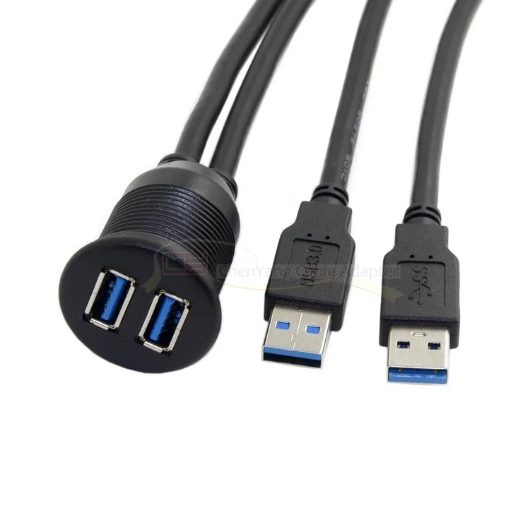 Adaptador Usb de Montagem Embutida Extensor de Painel Usb 3.0 à Prova Dágua Entrada Macho para Fêmea para Carro e Motocicleta - Imagem 6