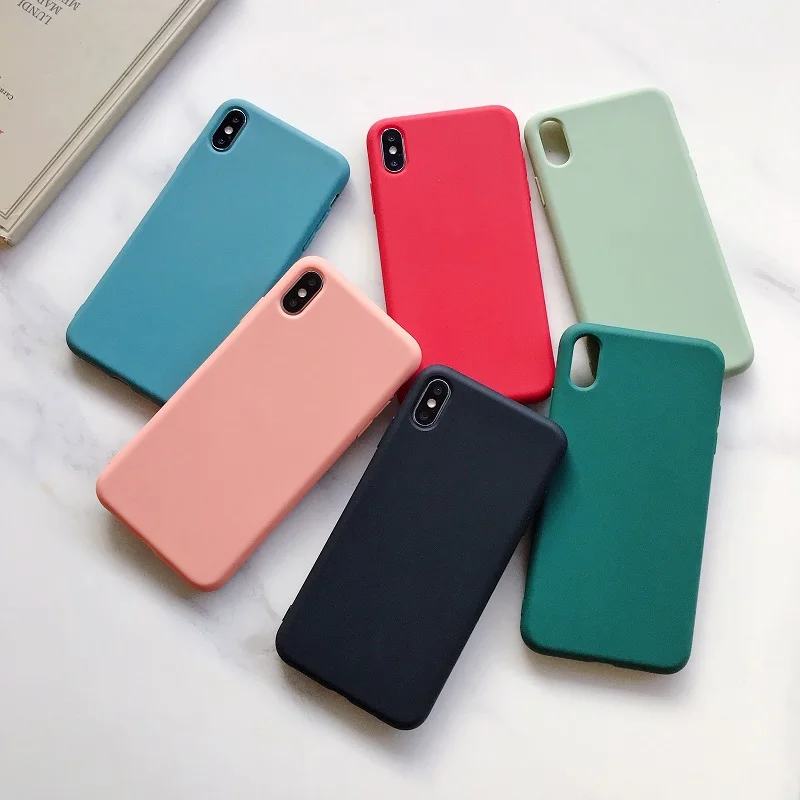 Candy color high quality thick phone case for iPhone 6 7 8Plus X XS XR MAX 11 11Pro 11Promax TPU soft silicone back cover |