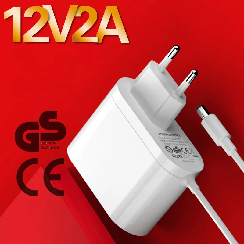

12V2A Power Adapter Plug-in EU Universal 24W Universal Adapter 5.5*2.1/5.5*2.5/3.5*1.35 DC output power adapter