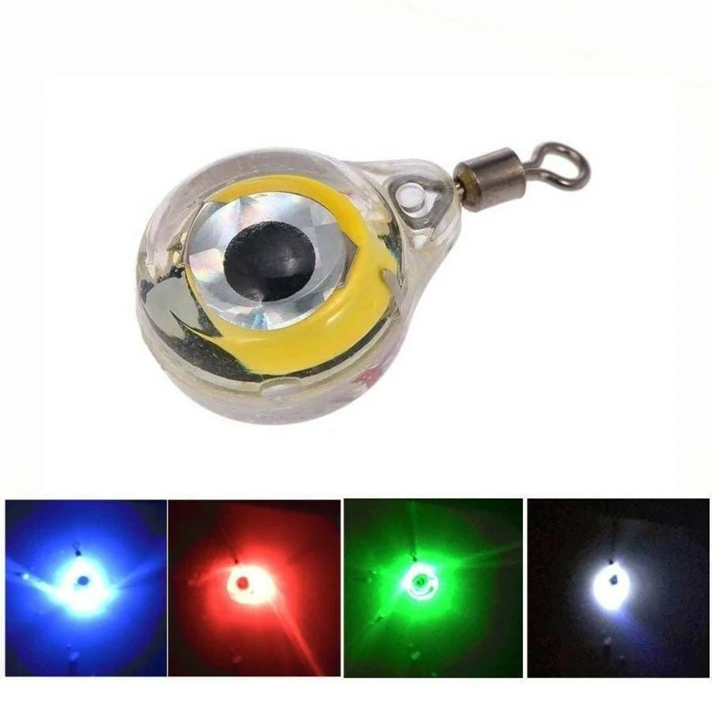 Mini Fishing Lure Light LED Deep Drop Underwater Eye Shape Fishing Squid Fishing Bait Luminous Lure for Attracting Fish