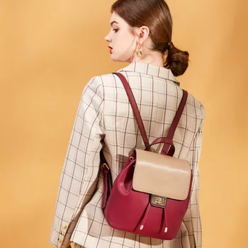 

anti theft backpack women backpacks girl back pack 2020 leather bags contrasting leather backpack women bag bagpack bookbag