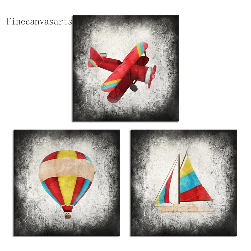

3 Panels Home Decor Poster Primary Color Theme Canvas Wall Art Painting Modern Style Living Room Decoration Wall Decor Picture
