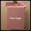 custom printed light pink poly mailers with handle envelope mailing plastic shipping packaging bag custom mailing bags