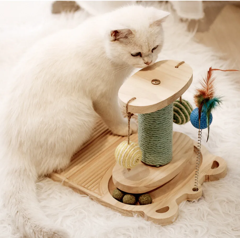 https://ae01.alicdn.com/kf/He919c27b1a6f4a1f87828fb17bb0a015E/Wooden-Cat-Scratching-Post-Sisal-Scratcher-Toy-with-2-3-Layer-Tracks-Spinning-Cat-ToysTurntable-with.jpg
