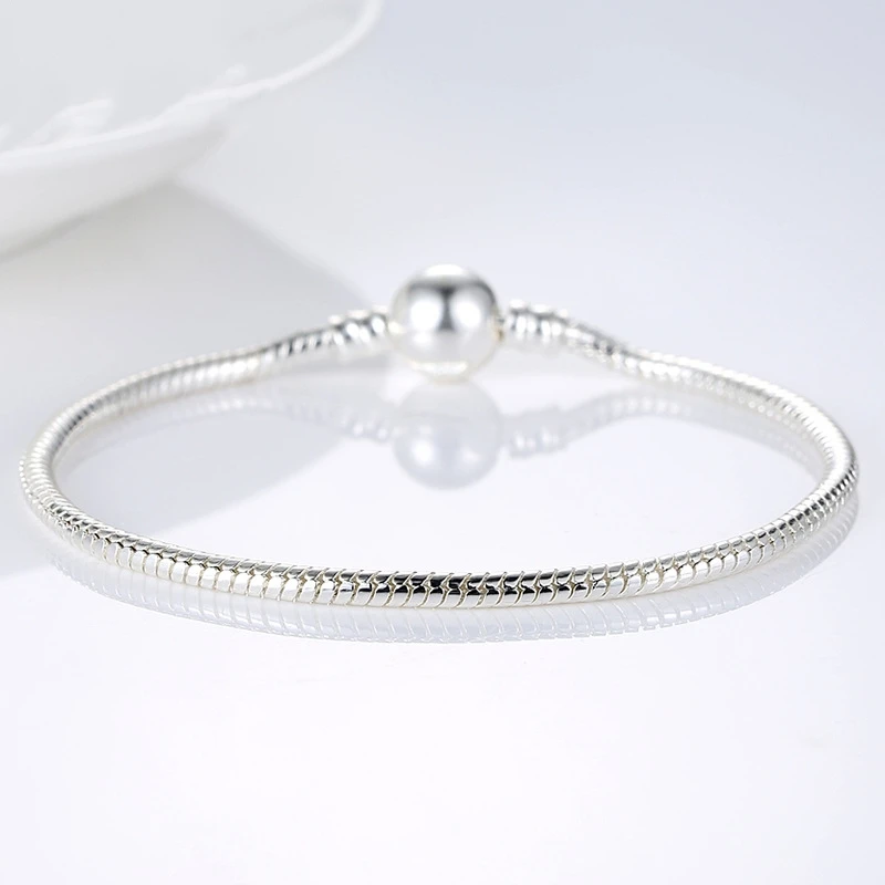 Простой браслет 925 солидный, серебряный, прелестный Браслеты для Для женщин длинные 16-23 см змеиные кости браслеты, свадебные украшения