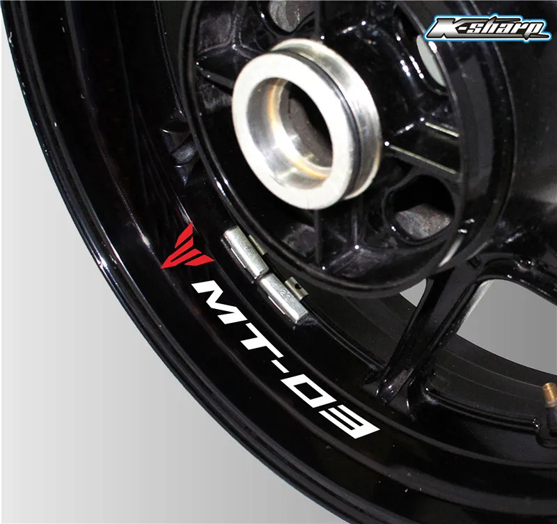 K-LQT-MT03-07 Moto rcycle светоотражающий обод логотип наклейка декоративное Колесо Водонепроницаемый обод шины для YAMAHA mt 03 MT-03 mt-03 логотип обод мото наклейка - Цвет: K-LQT-MT03-07