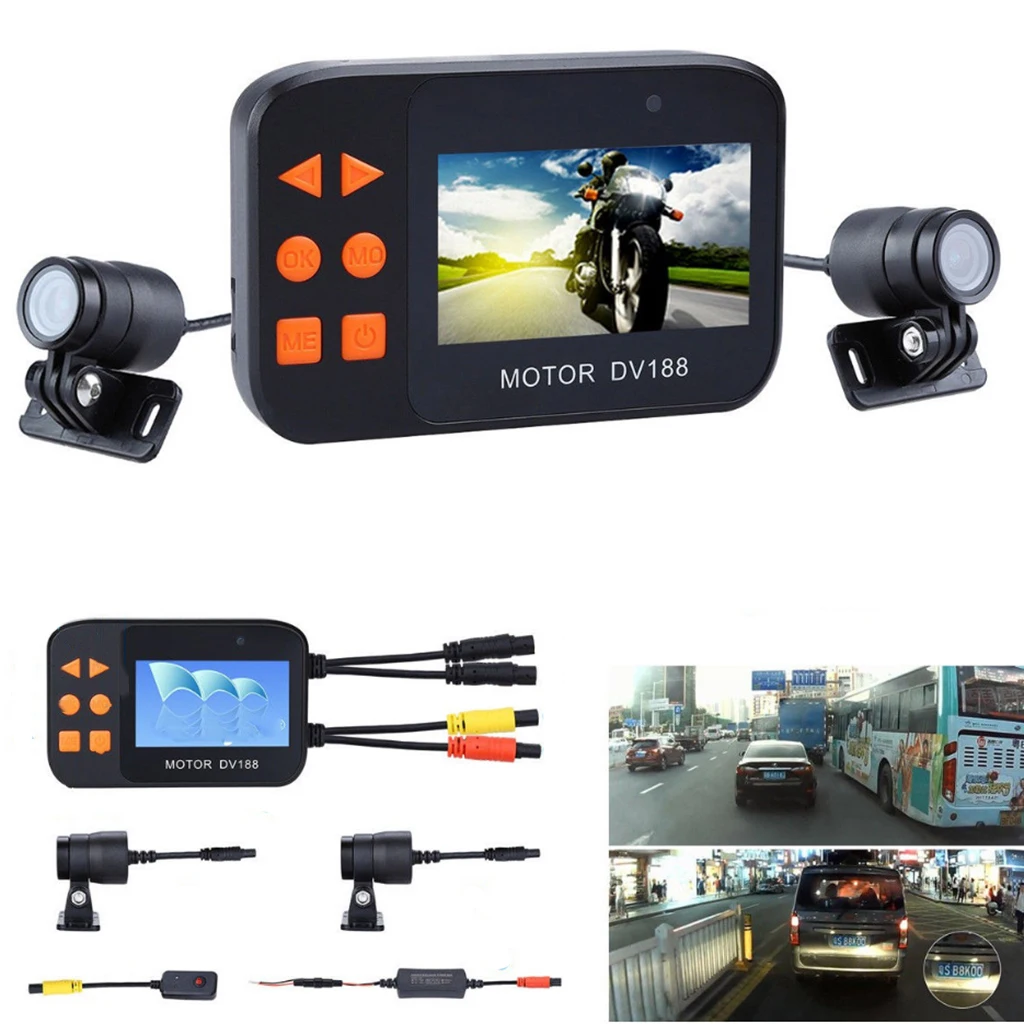 1 Set DV188 Action Camera Motorcycle FHD 1080P DVR Camcorder 2.7 Inch LCD Video Recorder 130° 2 Waterproof Camera Multi-language