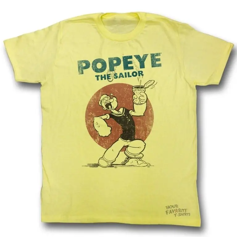Popeye The Sailor Man Spinach Лицензированная футболка для взрослых | Мужская одежда