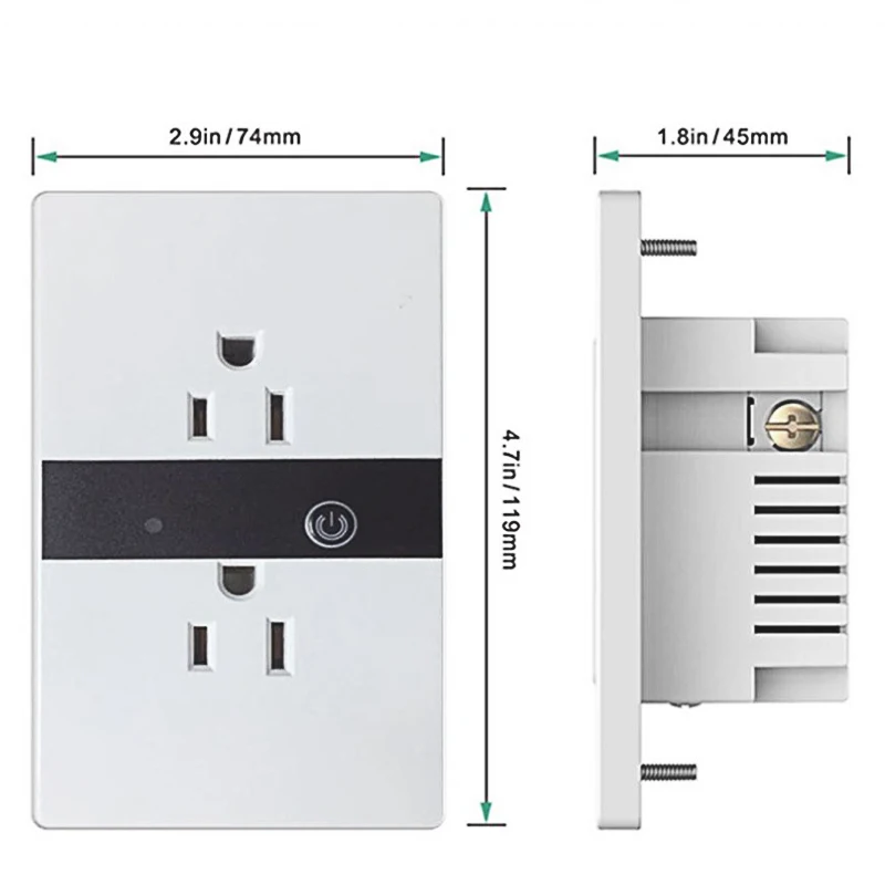 Настенная розетка eWeLink, умная Wi-Fi розетка, 10А, 110 В, США, совместима с Amazon Alexa, Google Home, интеллектуальное Голосовое управление, розетки питания