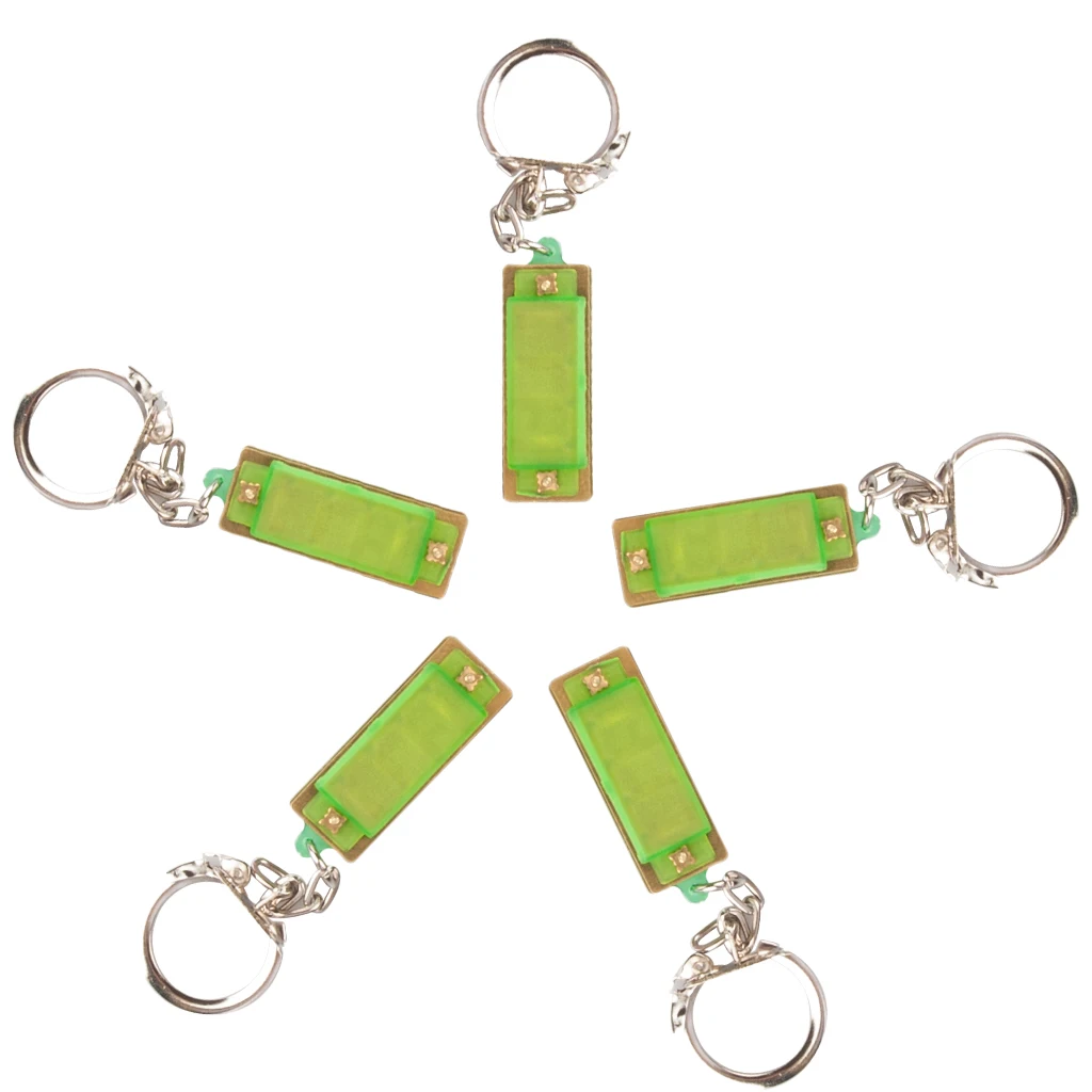 

Set of 5 Mini Harmonica Keychain Key Ring Small Mouth Organ Gift(Green)