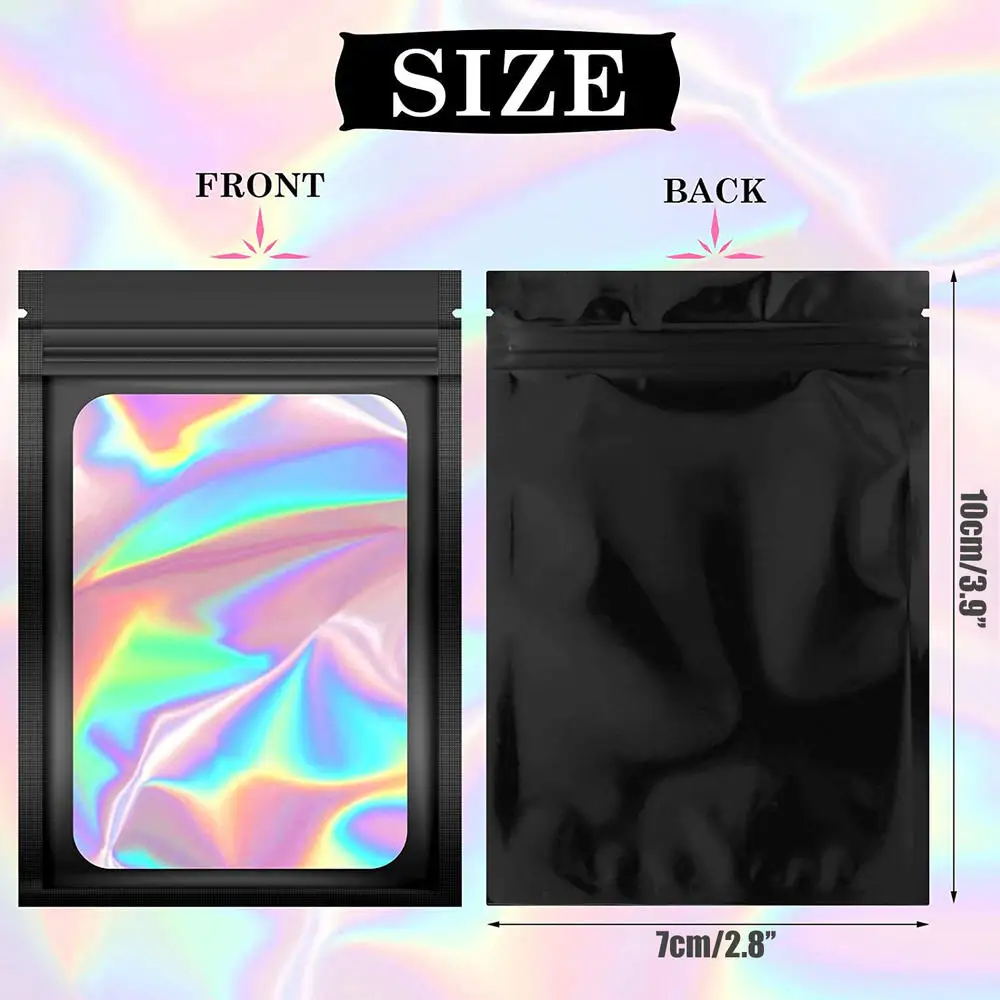 100PCS Laser Thicken Plastic Aluminum Foil Ziper Lock Packaging Bag  Resealable Jewelry Necklace Bracelet Storage Pouch Food Bag 3