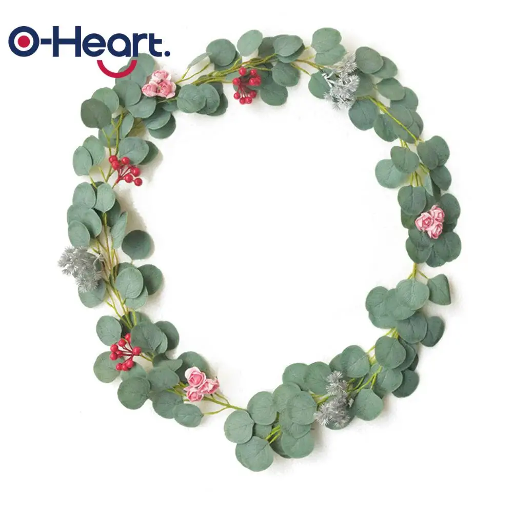 OHEART 2 м искусственные листья эвкалипта искусственная Виноградная лоза зелень Гирлянда для украшения свадебной вечеринки Рождество домашний стол Арка Декор