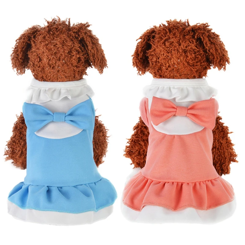 Летнее платье без рукавов симпатичное с бантиком для домашних животных