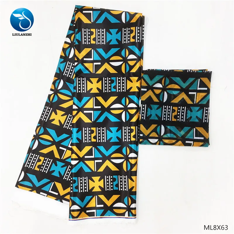 LIULANZHI Шелковый воск ткани Африканский новейший дизайн африканская атласная ткань принты ткань полиэстер воск для платья 4+ 2yrds ML8X