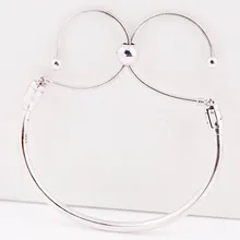 925 пробы серебряный браслет серебряные моменты скользящая застежка регулируемый браслет подходит для женщин шарик шарм Diy Европа ювелирные изделия