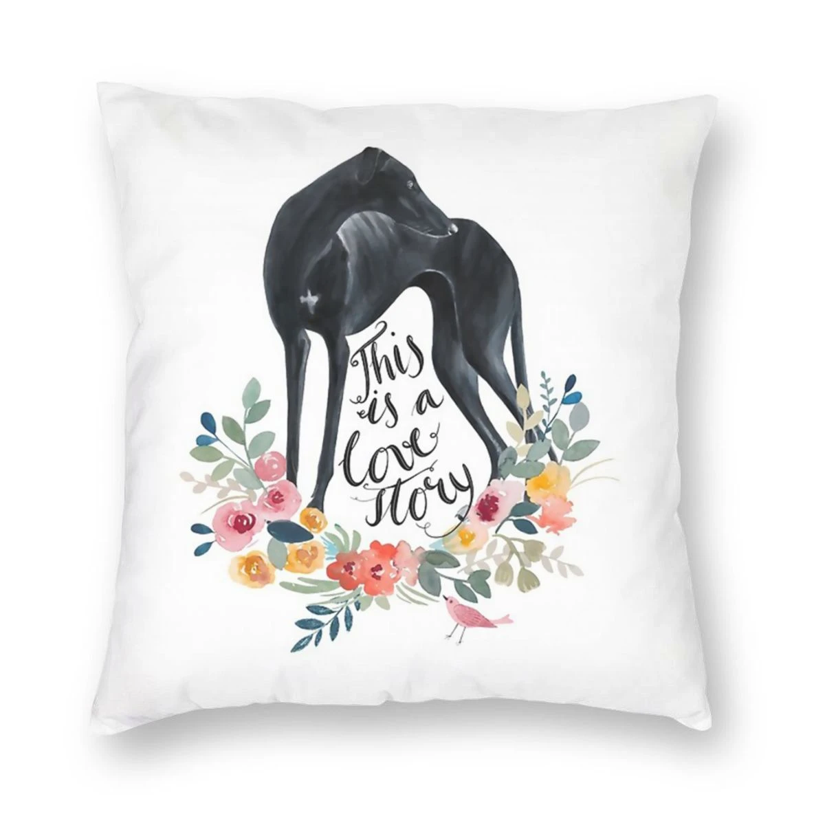 Anzai Grote hoeveelheid tv Greyhound Hond Bloemen Kussensloop Decoratie Italiaanse Sihthound Dier  Kussenhoes Sierkussen Voor Woonkamer Polyester|Kussensloop| - AliExpress