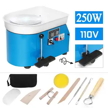 

110V 250W Electric Pottery Wheel DIY Ceramic Machine Foot Pedal Clay Pottery Forming Ceramic Works Art Work Mould Tool