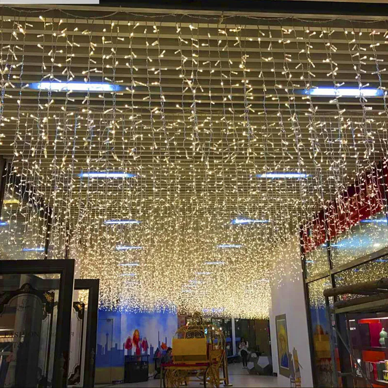 Binval 4*0,6 м 96Led Сказочный светильник для занавесок, 8 режимов, водонепроницаемый Рождественский светильник s для свадьбы, патио, окна, вечерние, Открытый Декор
