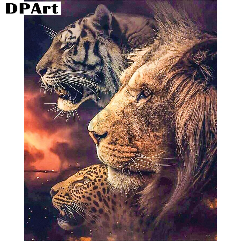 

Diamond Painting Full Square/Round Drill Lion Leopard Tiger 5D Daimond Embroidery Cross Stitch Kit Mosaic Rhinestone Decor A110