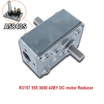 

A5840S Metal Turbine Worm Double shaft Square Right Angle transmission DC Gearbox For R3157 555 3650 42BY DC motor Reducer