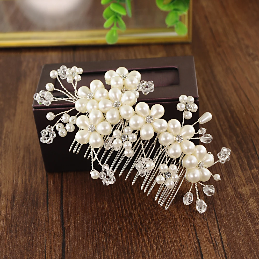 

HP05 Simple Crystal Beaded Headband Hair Comb Bridal Hair Accessories Wedding Party Girl Hair Decoration Fashion Hairpin Tiara