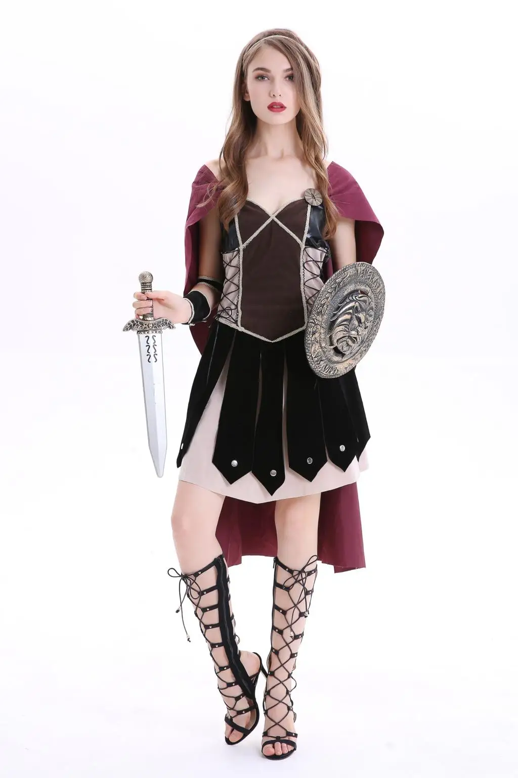 Roman Gladiator Costume Xena Warrior Princess Cosplay Outfit