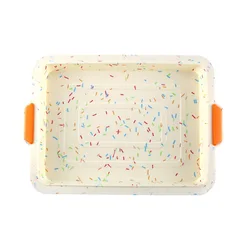 Durable Non-Stick Silicone Baking Tray - Heat-Resistant Square Cake and Brownie Mold (Colorful)