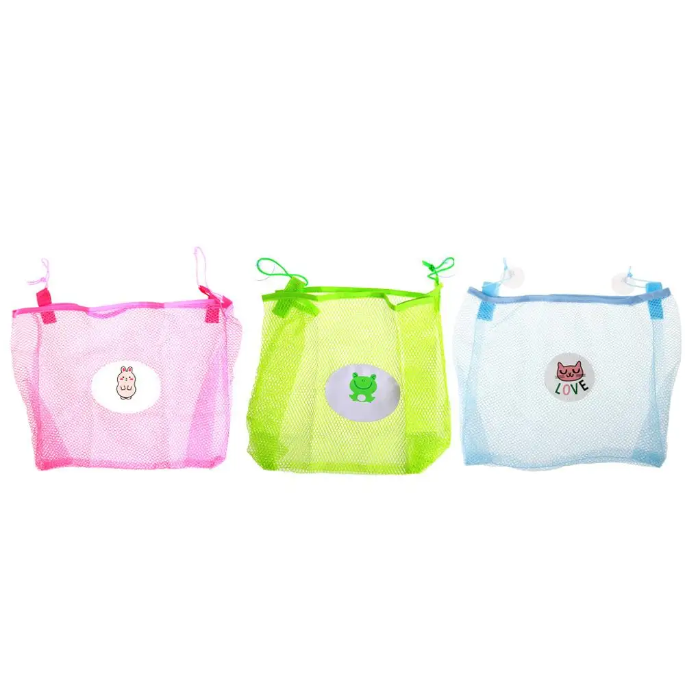 

Child Bath Toy Storage Bag Organiser Net Suction Baskets Kids Bathroom Mesh Bag