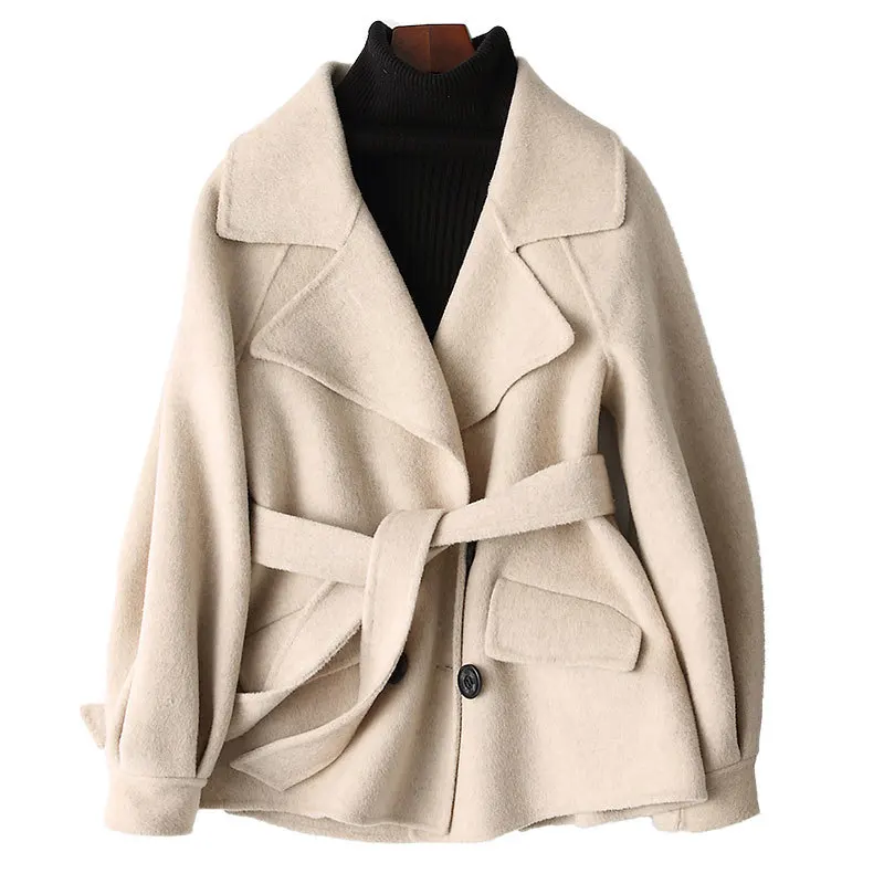 

Autumn Winter Jacket Women Double-side Woolen Coat Female Korean Wool Coats Vintage Women's Jacket 2020 Abrigo Mujer MY1989
