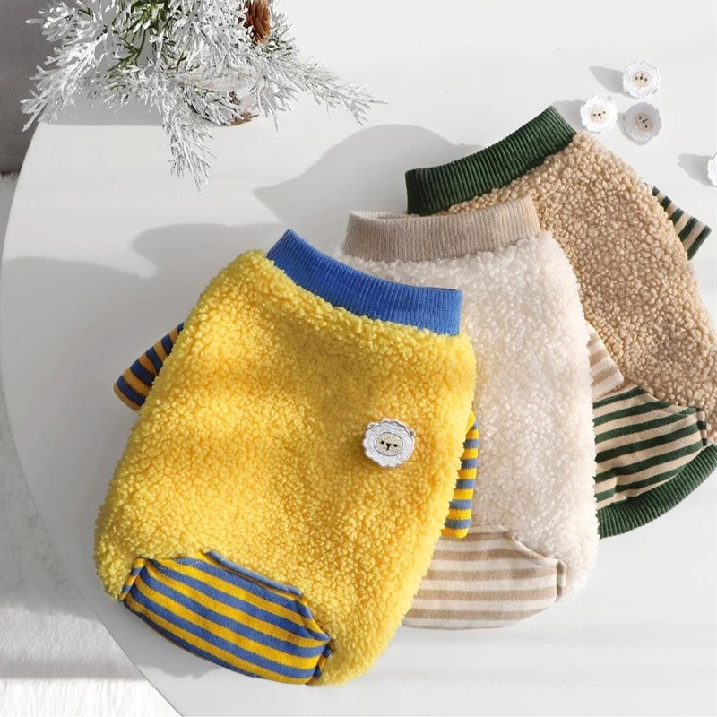 Autumn and Winter Clothes Dog Sweater Pet Bichon Fleece Teddy Pullover Puppy Warm Soft XS-XL | Дом и сад